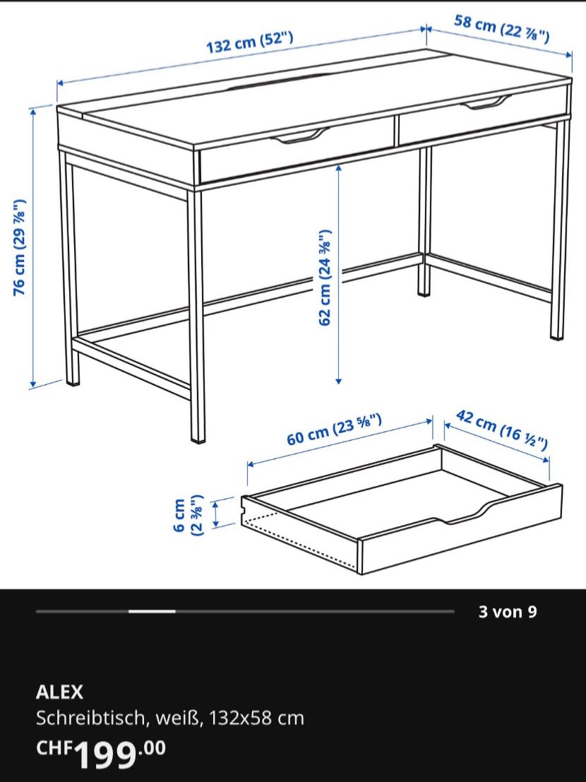Ikea Scrivanie: Ikea Alex Schreibtisch – Usato da St. Gallen venduto da fru_kjr2