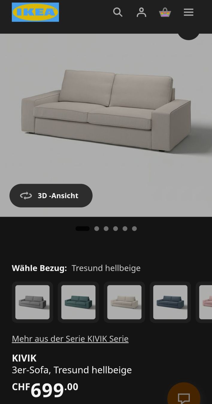 Ikea Divani: Sofa 3 seater – Usato da Urtenen-Schönbühl venduto da danel02
