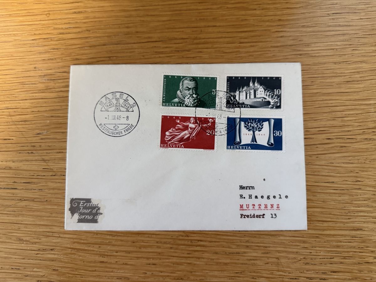 Tous les timbres: Bedarfsbrief Satz 1.3.1948 Basel – D'occasion à Murgenthal par Tina_4055