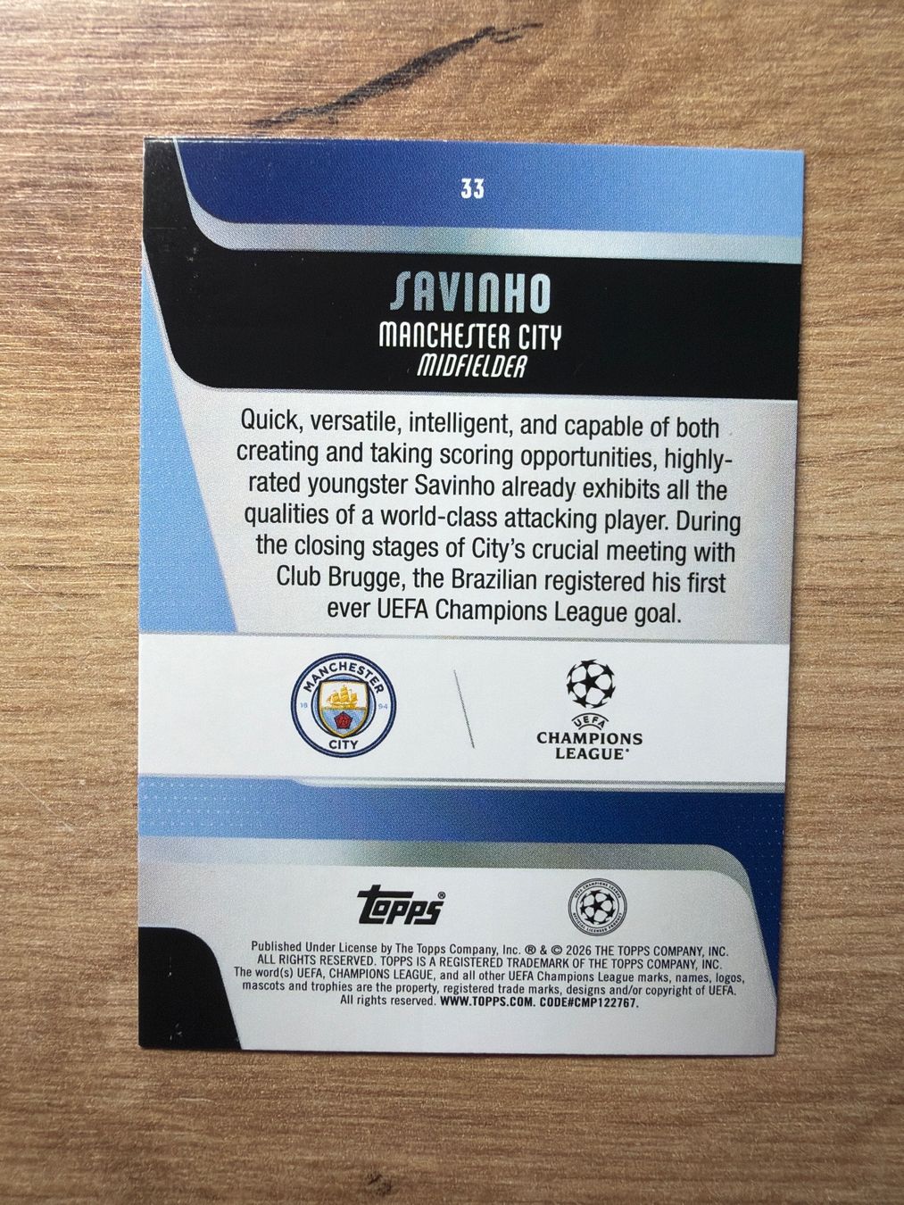Topps Sammelbilder & Trading cards: Soccer Savinho CARNAVAL Topps 2026 – Gebraucht aus Netstal von Clutch79Cardz 1