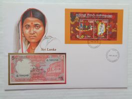 Notenbrief – Sri Lanka 5 Rupees 1982