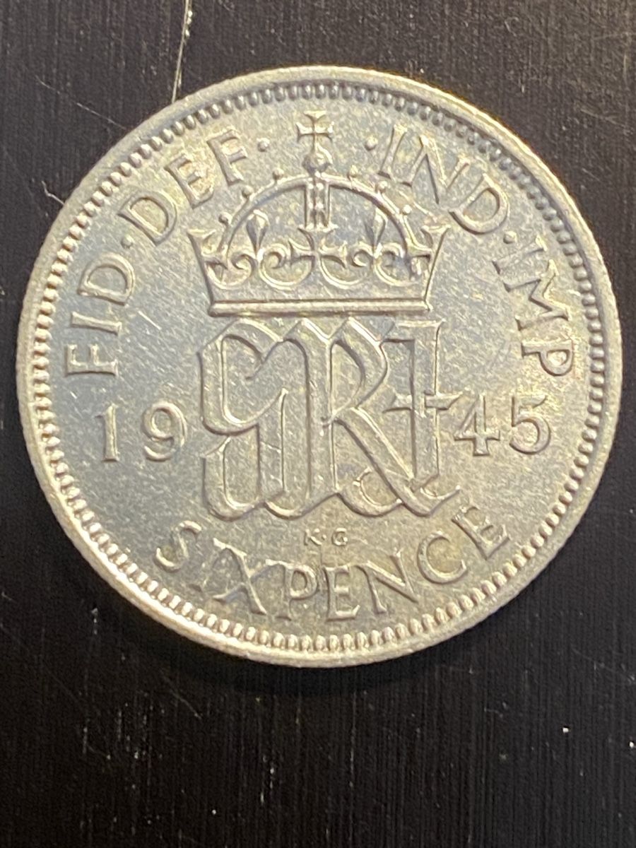 Alle Münzen: Royaume-Uni, 6 Pence 1945 Argent – Gebraucht aus Corsier-sur-Vevey von Ginoarturo 1