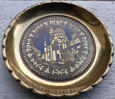 ANTIKER-ARABISCHER -MESSING-TELLER; 11 CM;--HAND GEMACHT