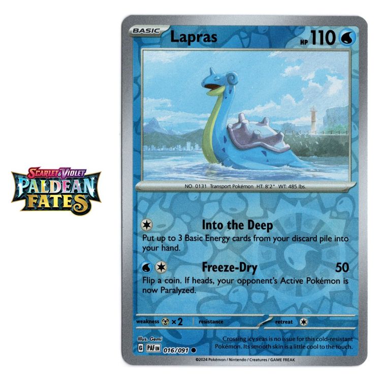 Paldean Fates Lapras Reverse Holo 016/091 EN Kaufen auf Ricardo
