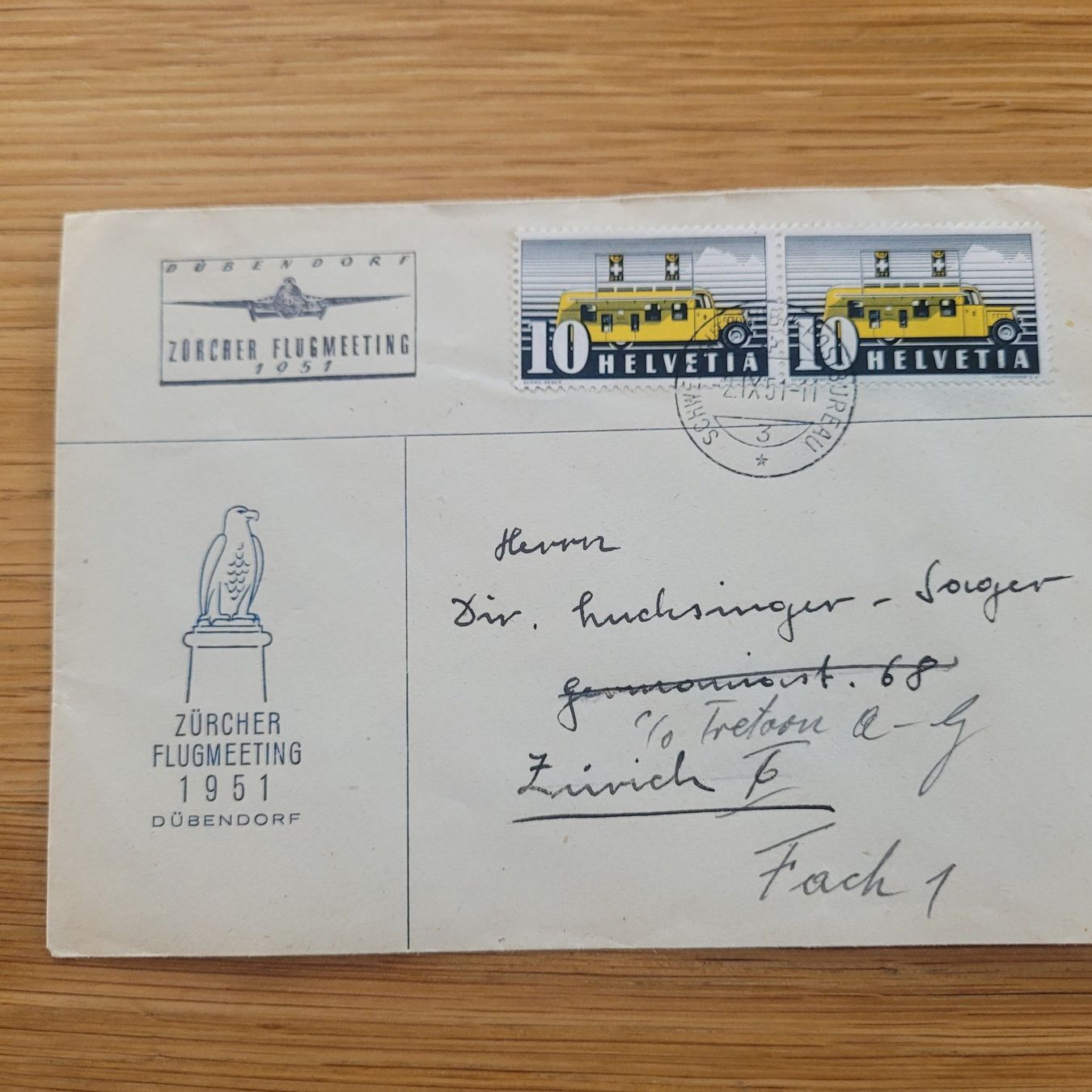 Tutti i francobolli: Luftpost Zürich Dübendorf – Usato da Biel/Bienne venduto da Destockweb