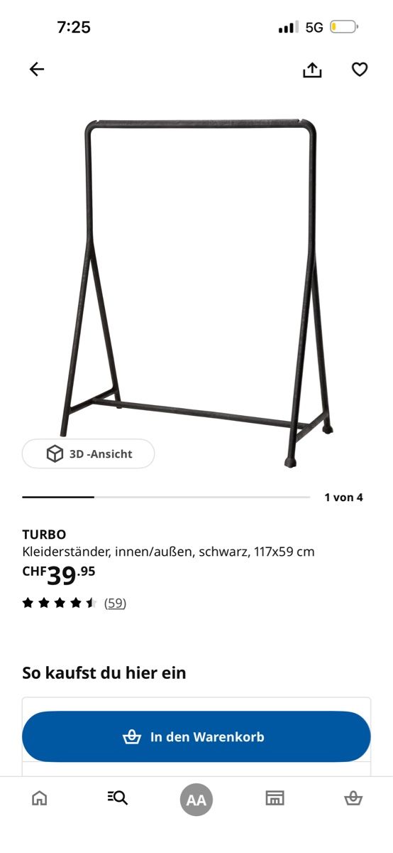 Ikea Porte manteau: Kleiderständer Turbo – D'occasion à Luzern par Alexia.Angrisano