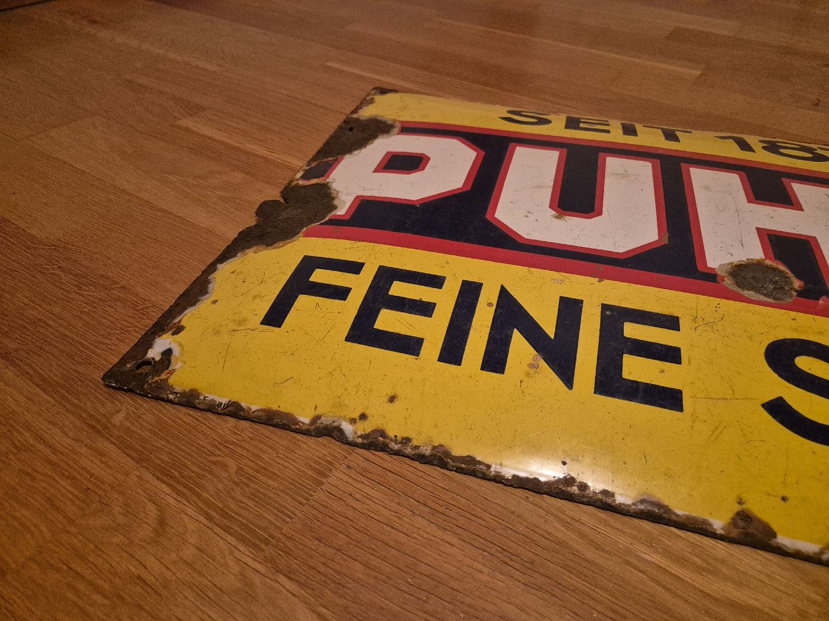 Insegne: Emailschild Puhls feine Seifen seit 1872 – Usato da Hitzkirch venduto da VintageForst 5