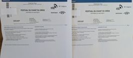 Lot 2x billets - Chant du Gros - Vendredi