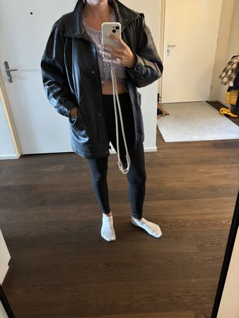 Gefütterte Vintage Lederjacke