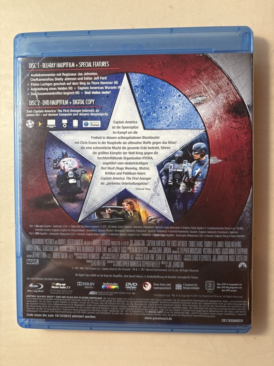 Alle DVDs: Captain America: The First Avenger - Blu-ray/DVD Combo – Gebraucht aus Ruswil von Slivio_ 1