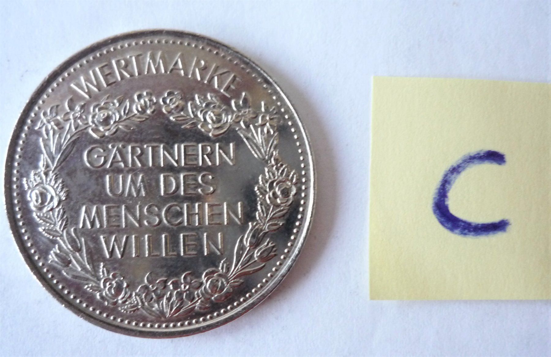 Tutti le monete: Insel Mainau  /  Wertmarke  / Silber -C- – Usato da Rafz venduto da Sonnenblume305 1