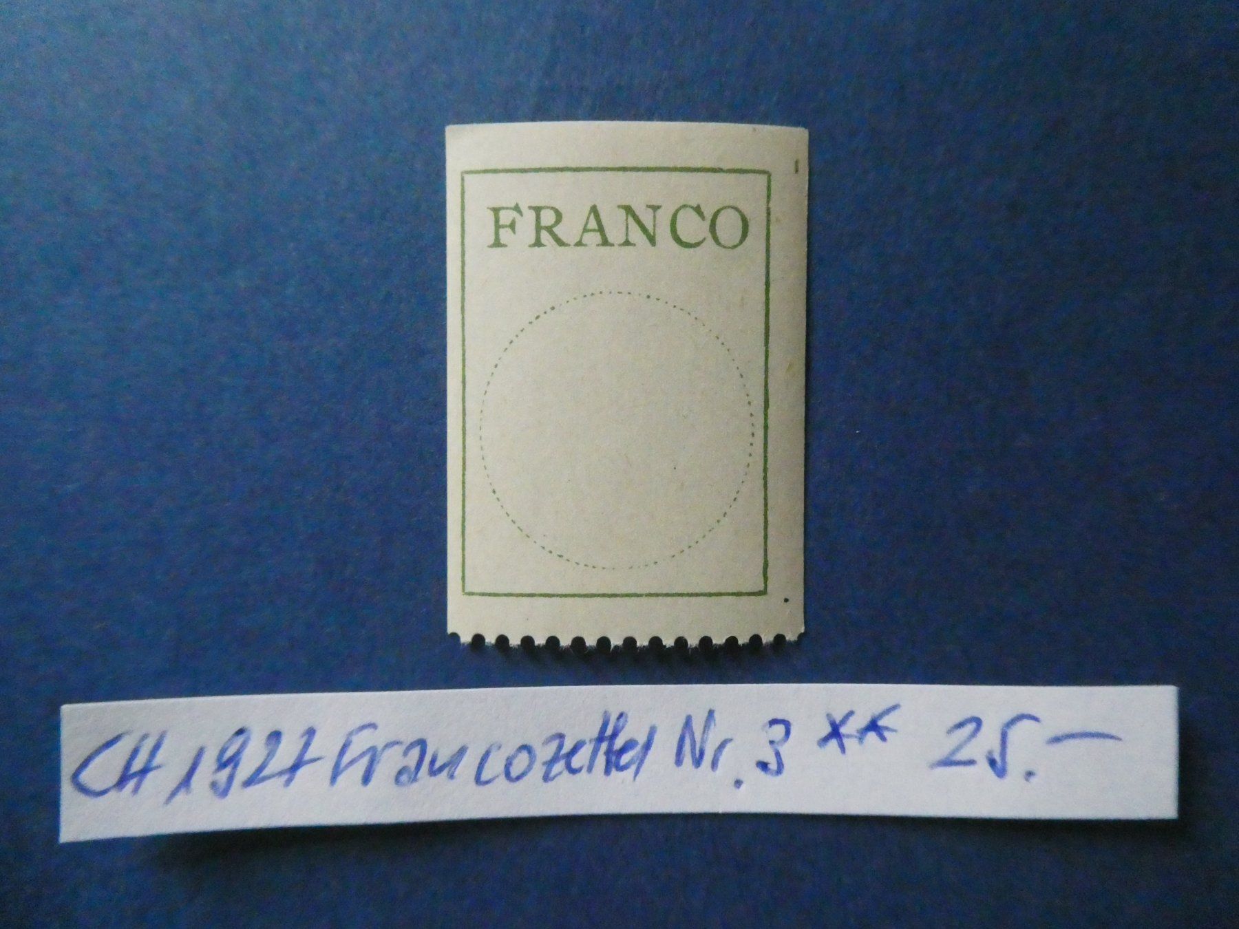 Tous les timbres: CH 1927 Francozettel Nr. 3 postfrisch ** – D'occasion à Lausen par Herbamare01