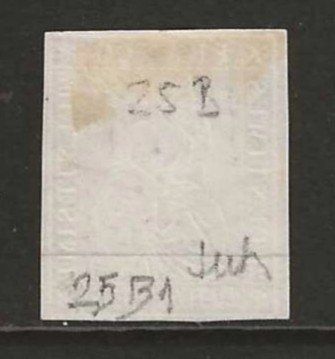 Alle Briefmarken: 1854 : Strubel Nr. 25B mit Befund, KP 280.-- – Gebraucht aus Gümligen von Geniusbuy 1