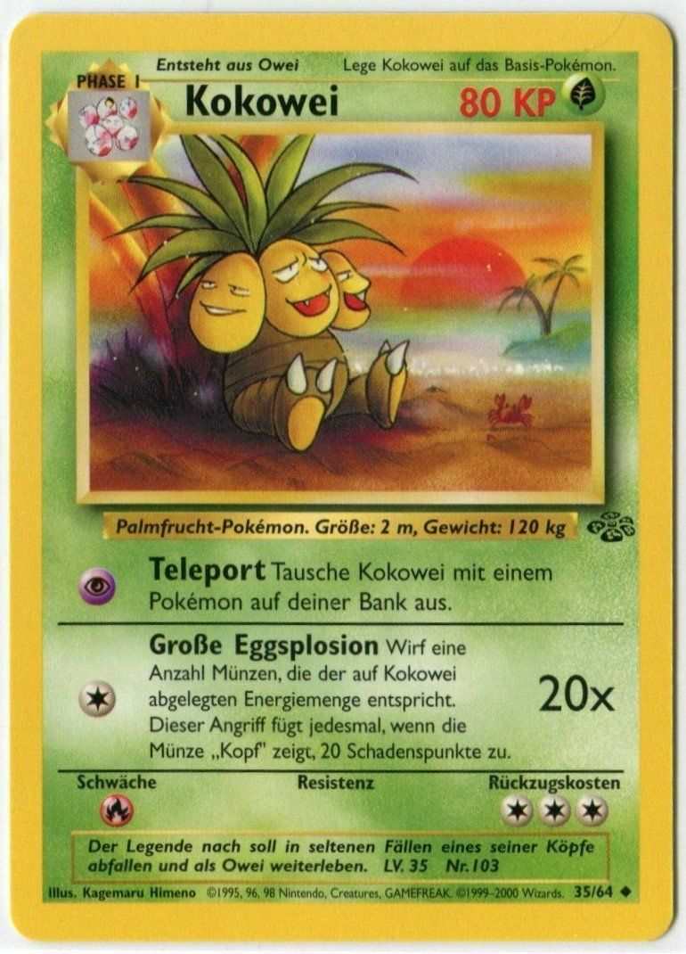 Pokémon Carte collezionabili: Kokowei Dschungel 35/64 Deutsch Mint – Nuovo (secondo la descrizione) da Dornach venduto da Deco89