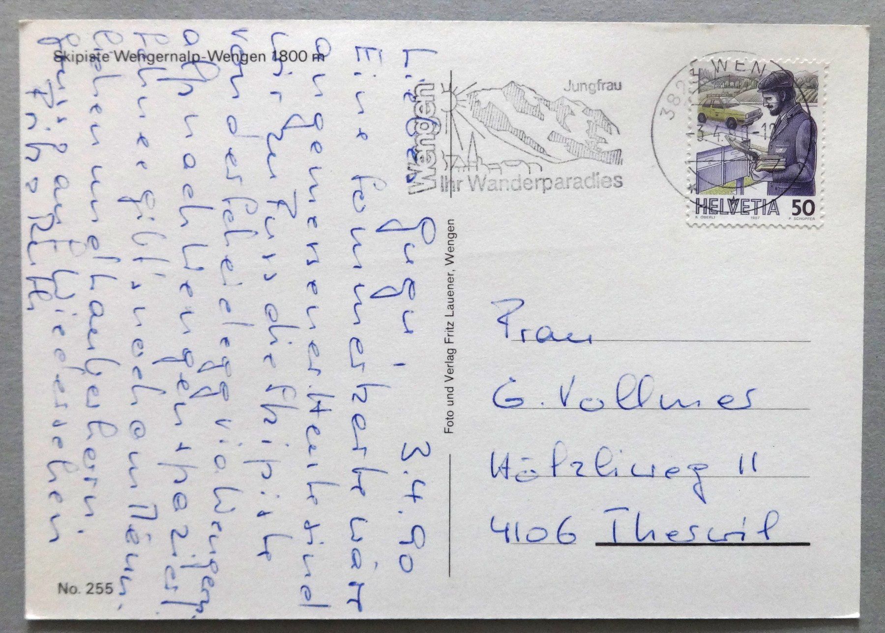 Cartoline postali: Skipiste Wengernalp-Wengen 1800 m – Usato da Fétigny venduto da Billy2miny 1
