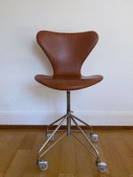 Arne Jacobsen 3117 Leder Bürostuhl, Fritz Hansen, 1969