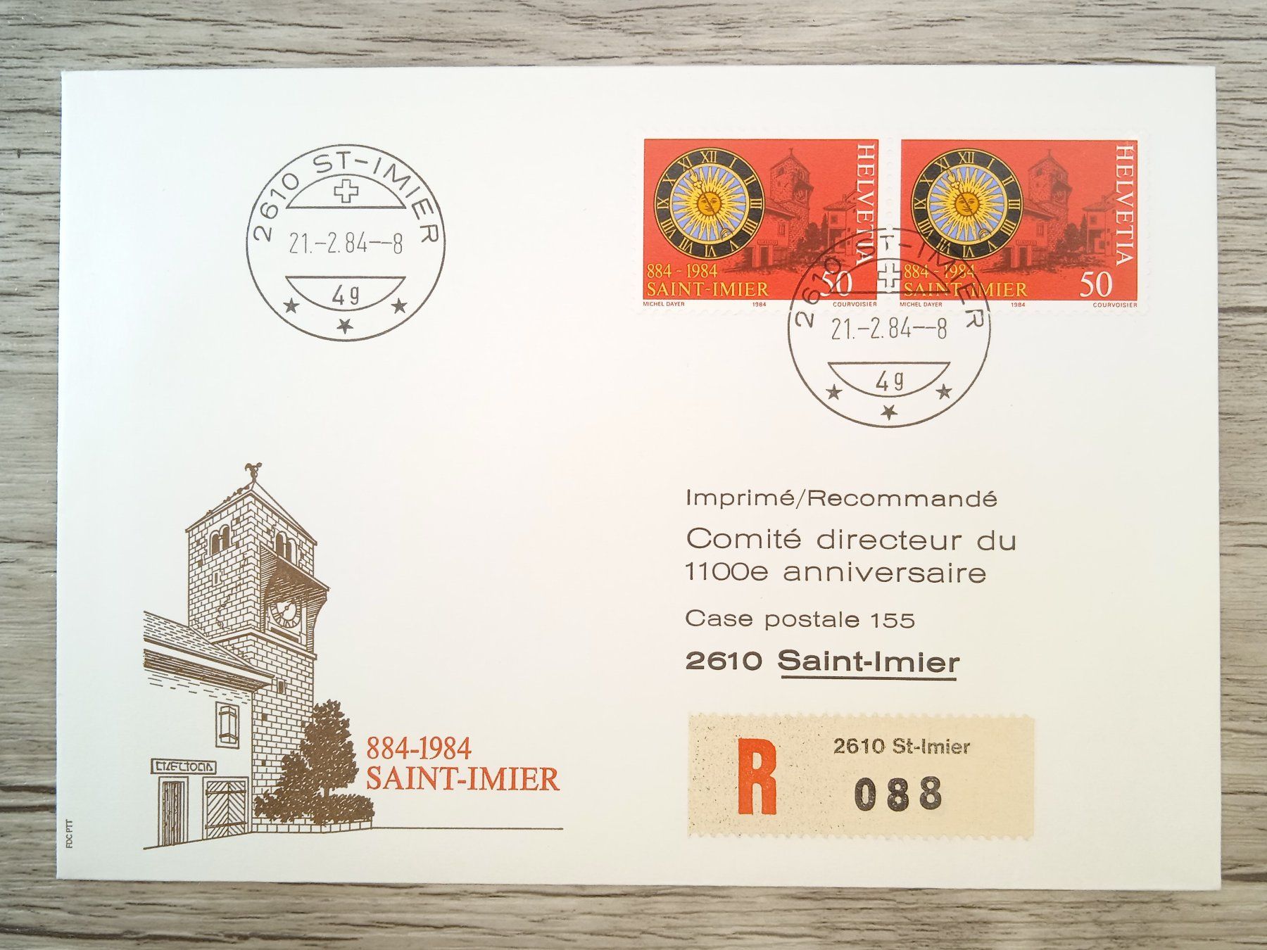 Tutti i francobolli: TR66 Enveloppe + Timbre Suisse 1984 – Usato da Cousset venduto da Patrick_Collections