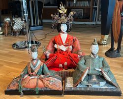 Drei japanische Hinamatsuri-Puppen , Meiji-Zeit (1868-1912)