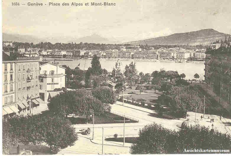 Cartoline postali: Genève - Place des Alpes + ca. 1910 – Usato da Emmenbrücke venduto da teestube