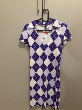 Kleid Divided lila kariert XS neu mit Etikett - ab 1Fr