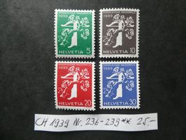 CH 1939 Nr. 236-239 postfrisch
