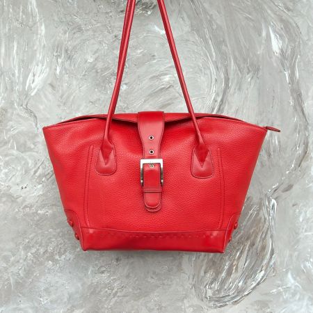 Sac Cabas Femme Rouge – Cuir Grainé PU