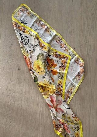 Tuch Halstuch Blumen Zitrus
