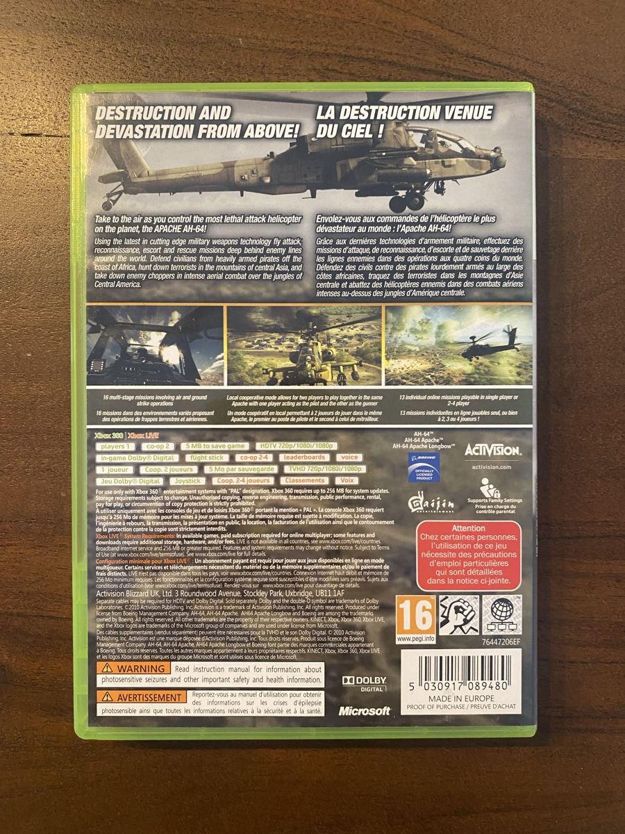 Microsoft Giochi: Apache Air Assault für Xbox 360 – Usato da Thunstetten venduto da Virus_33 2
