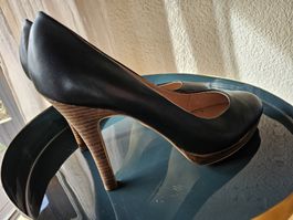 Zign Leder Pumps Gr 41 Schwarz Echtleder High Heels 11 cm 2