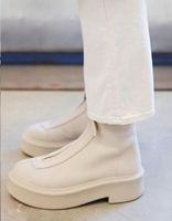 Stiefeletten Damen Reissverschluss Cremeweiss Grösse 39