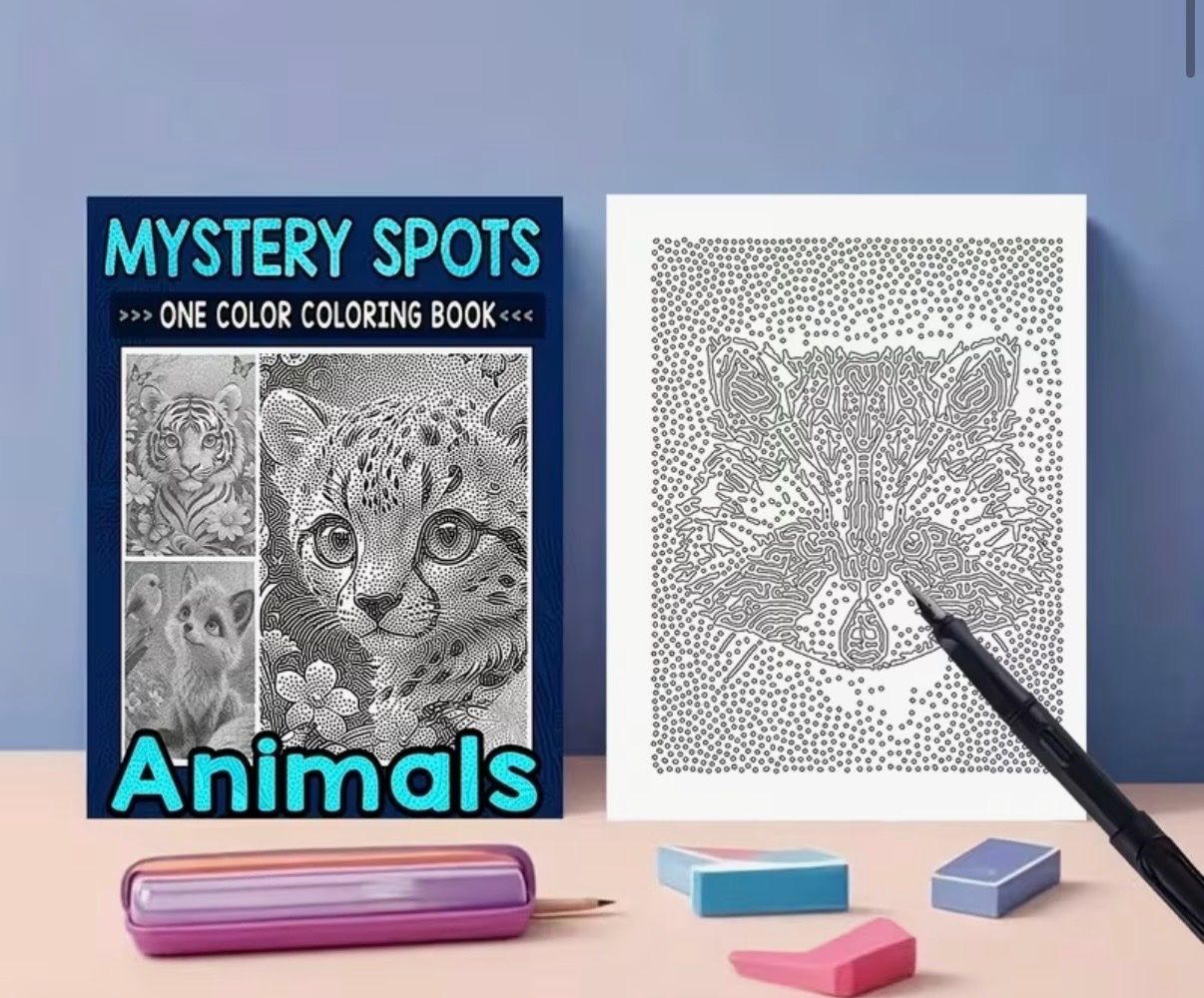 Bücher: Malbuch-Mystery Spots-Tiere-Entspannung-kreativ-Kunst-Ruhe – Neu und originalverpackt aus Teufenthal AG von MeineSchatztruhe 2