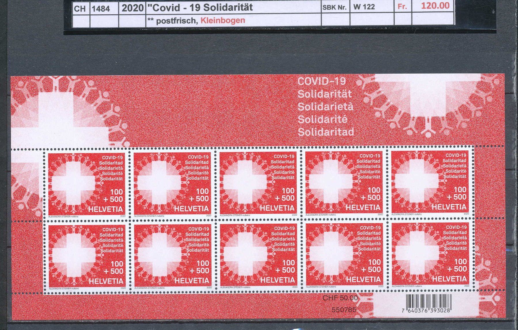 Alle Briefmarken: 2020 "COVID - 19 Solidarität" - Kleinbogen, ** postfrisch – Neu (gemäss Beschreibung) aus Winterthur von Zupogeru