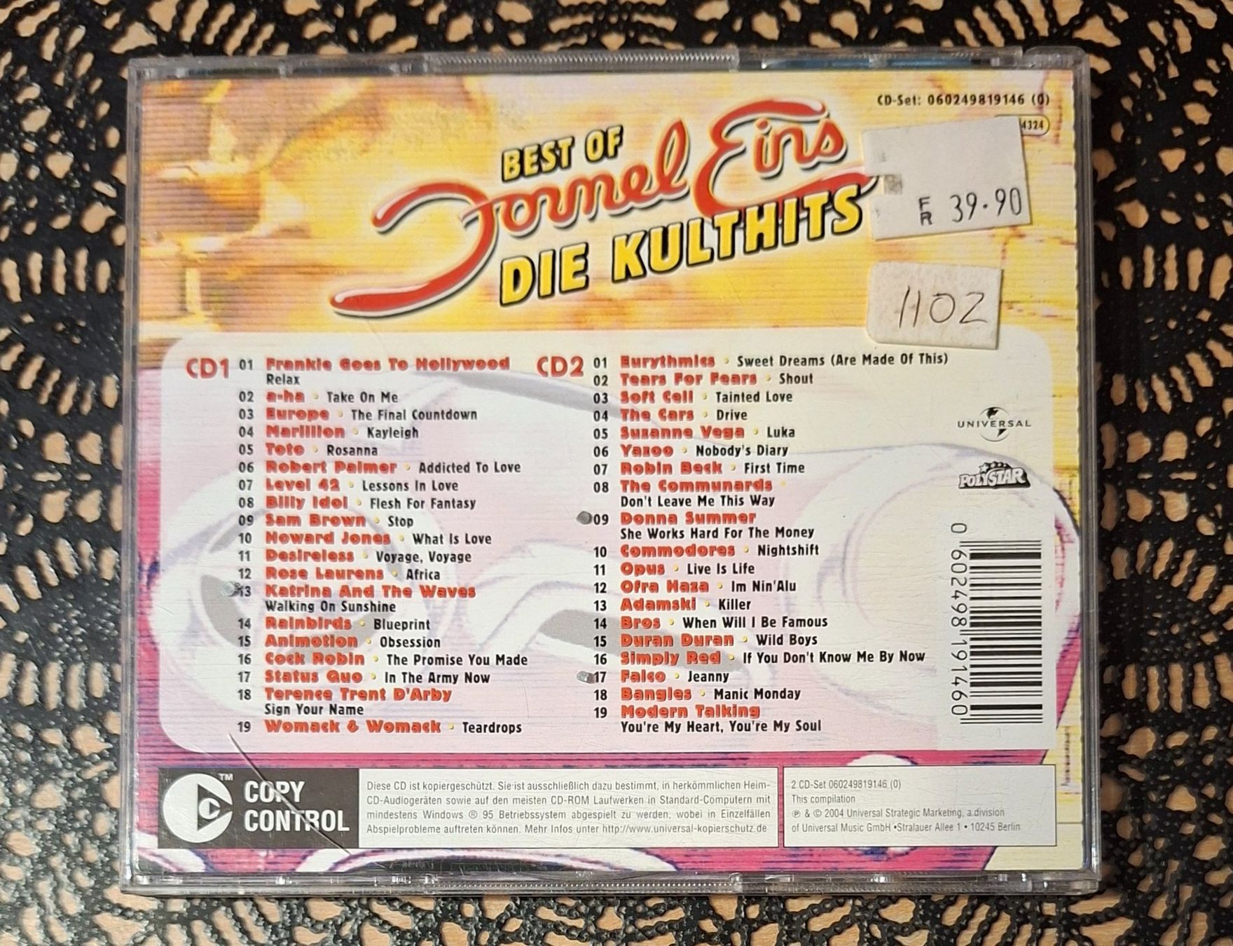 CD: Formel Eins - Die Kulthits 1, DE Pop Rock Compilation 2004 – Usato da Schönenberg TG venduto da Gregolino76 1