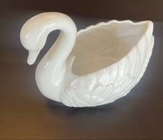 Elegante Cigno in Ceramica Bianca - Vaso o Decorazione