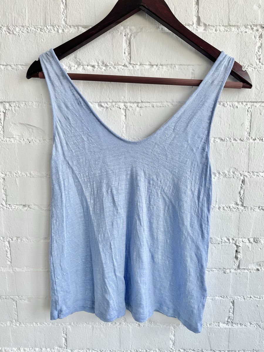Mango Top: MANGO Leinen-Top in Hellblau / Gr. S – Usato da Bern venduto da Fraeuleinhonig 8