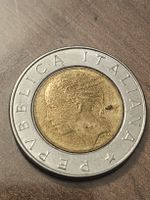 Italienische 500 Lire Münze 1992 Republik Italien
