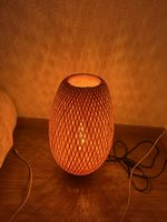 IKEA Table Lamp woven natural material egg shape used