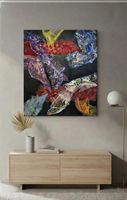 Gemälde Tanz der Farben 60×70 handmade Unikat