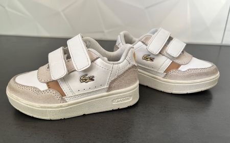 Chaussures enfant, Lacoste sneakers blanches en cuir, 21