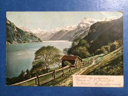 Urnersee Blick vom Seelisberg um 1916 AK Uri Seen Berge