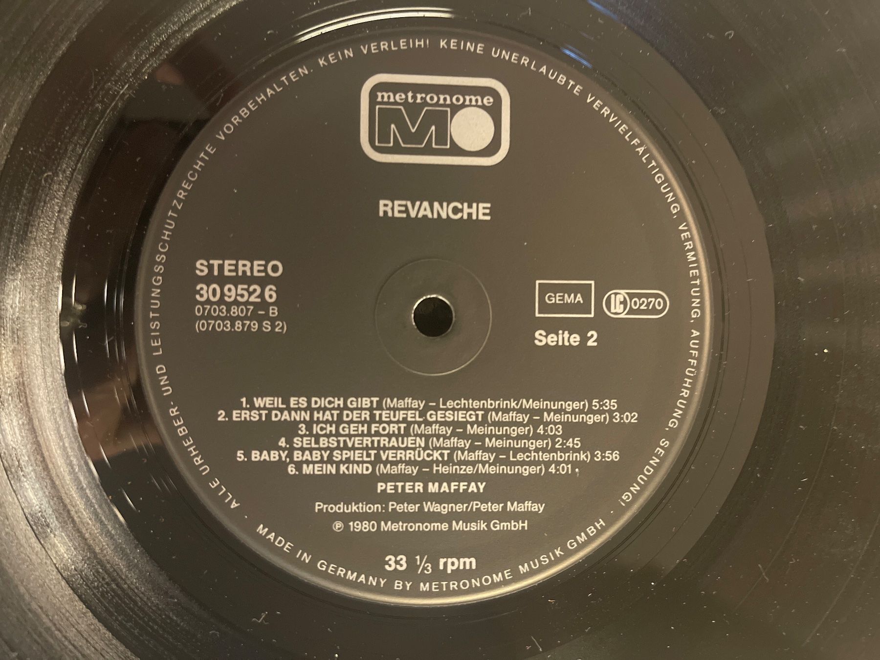 Dischi in vinile: A307/Peter Maffay - Revanche – Usato da Frutigen venduto da Philippe_jsp 2