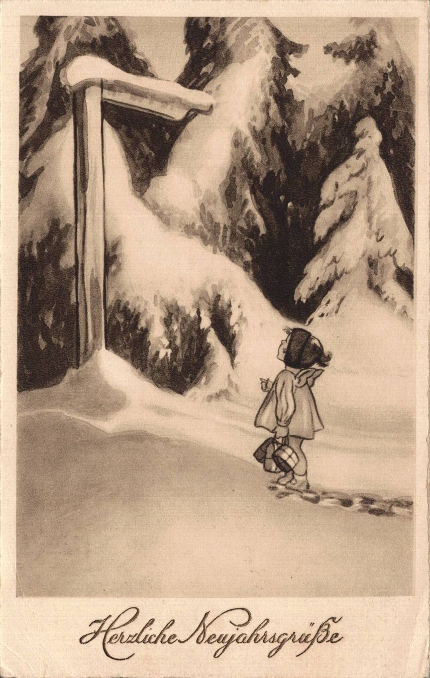 Cartoline postali: Alte Weihnachtskarte, Neujahrsgruss, Pro Juventute, 1932 – Usato da Luzern venduto da Kartenansicht
