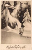 Alte Weihnachtskarte, Neujahrsgruss, Pro Juventute, 1932