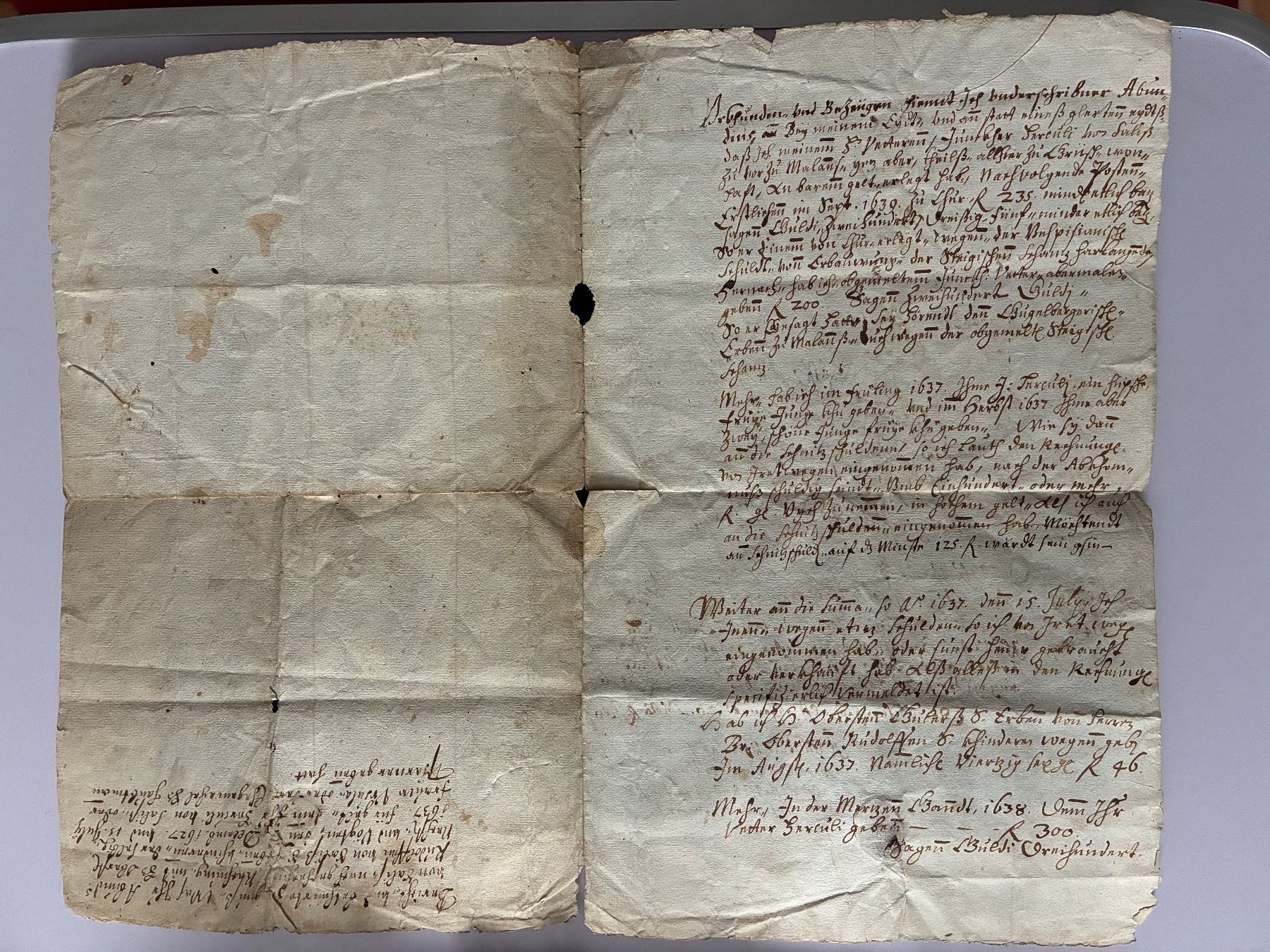 Documenti: Documento antico del 1637 con sigillo di ceralacca – Usato da Savosa venduto da Fransis 3