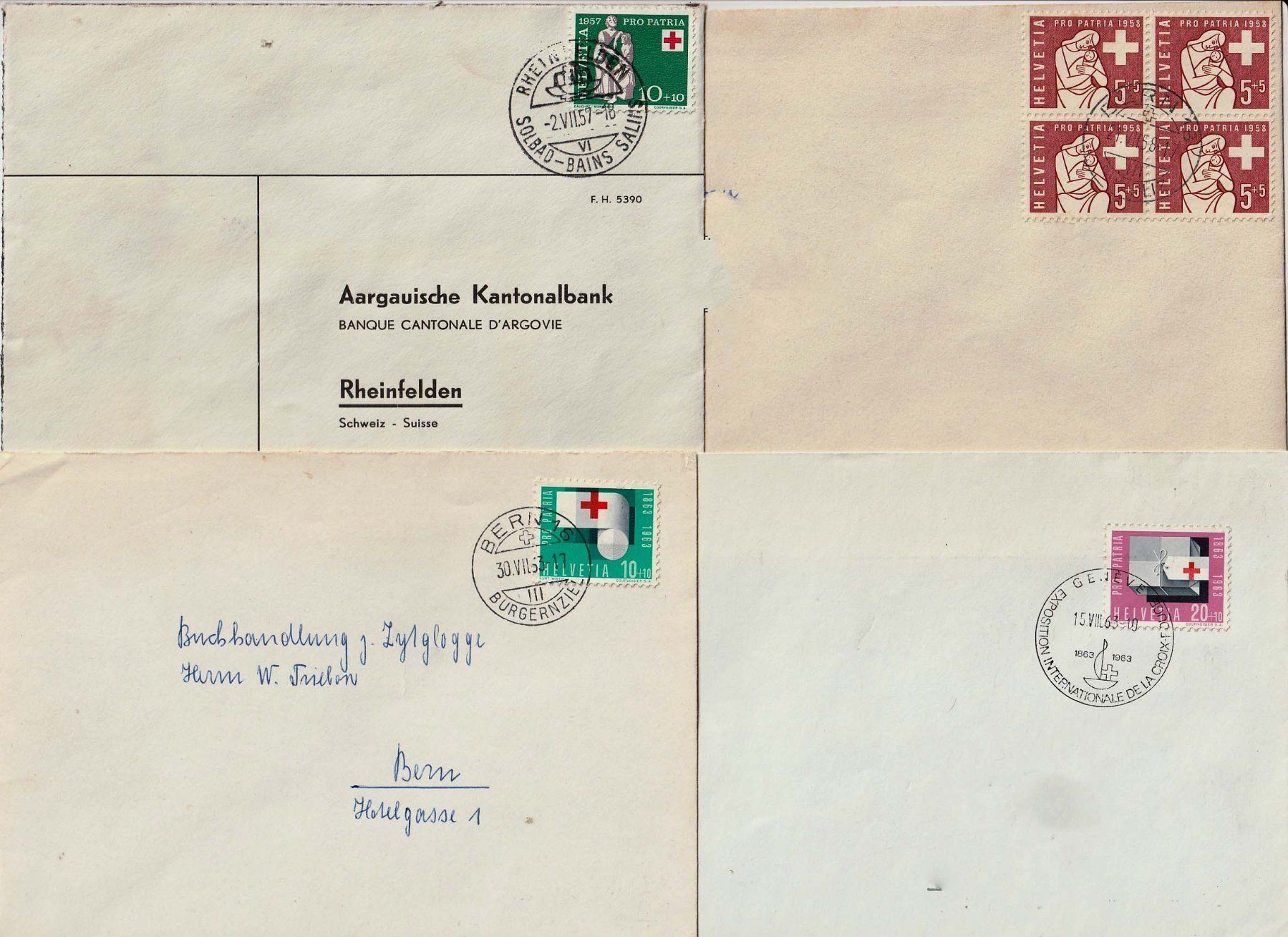 Tutti i francobolli: 1957-1963 Pro Patria auf Brief – Usato da Arlesheim venduto da gaugi43