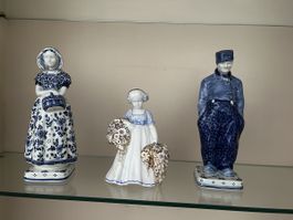 Delft Blue Figurines - Set of 3 - Dutch Collectible Decor