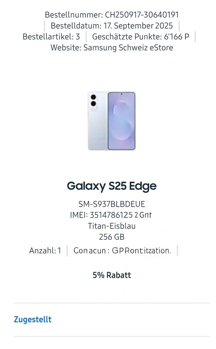 Samsung Telefoni cellulari / Smartphones: Samsung Galaxy S25 Edge 256gb – Usato da Eglisau venduto da Zuerich8055 5