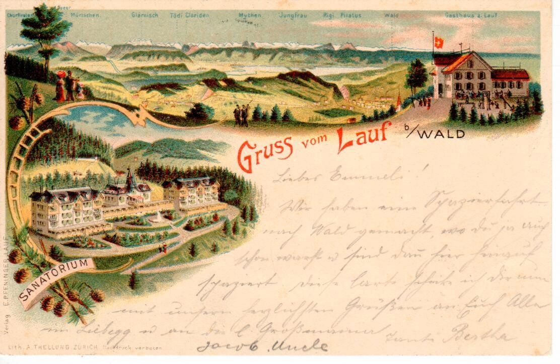 Cartoline postali: Gruss vom Lauf bei Wald 1900 – Usato da Wolhusen venduto da Curver9