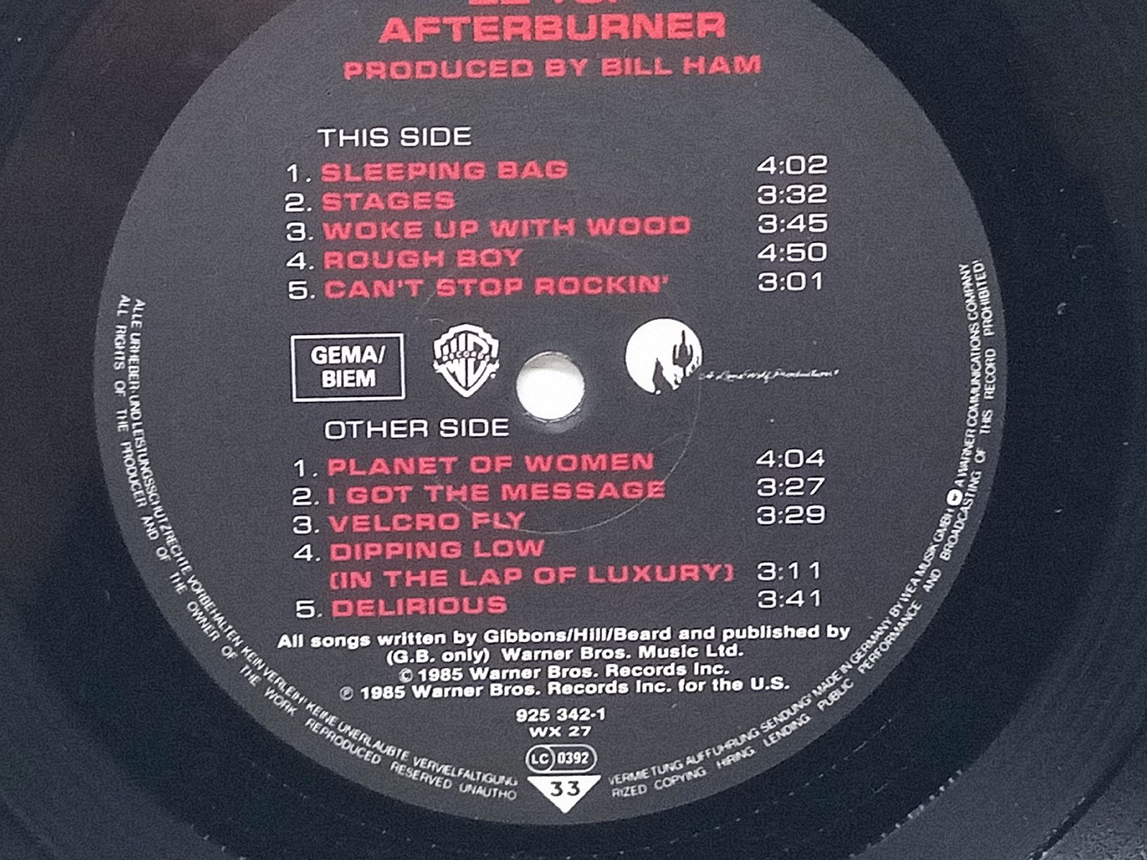Dischi in vinile: ZZ Top - Afterburner LP, Vinyl, 1985 – Usato da basel venduto da markusb07 4