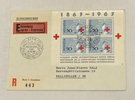 FDC Einschreiben Eilsendung Viererblock